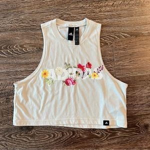 Adidas floral cropped tank top